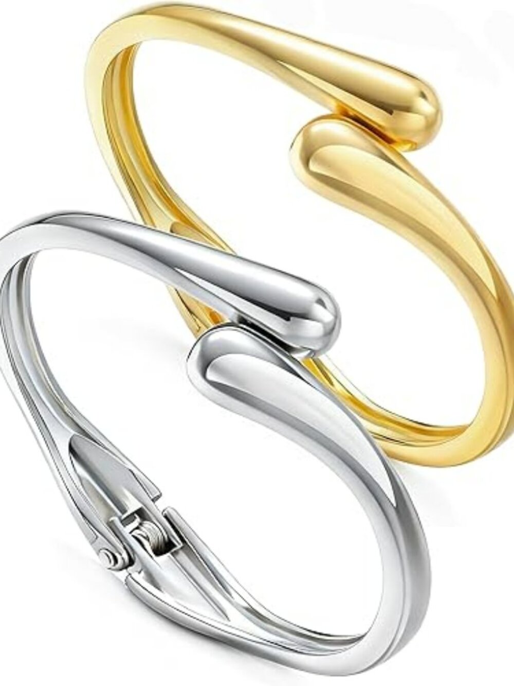 NEW Chunky Gold Bangle Bracelets Classy Gold & Silver Combo Stackable Elegant